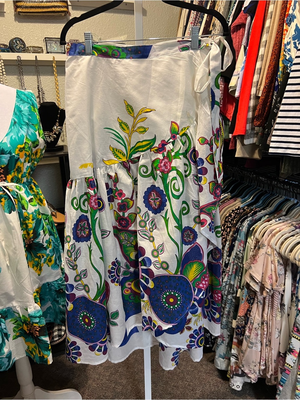 Sacred Threads White Cotton Wrap Skirt